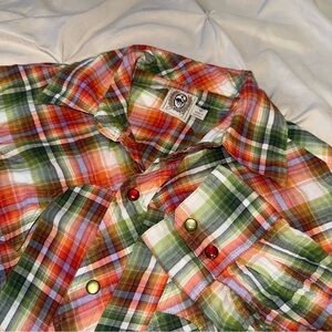 CINCH Western Pearl Snap Shirt Men’s Medium Plaid Fall Cowboy Long Sleeve